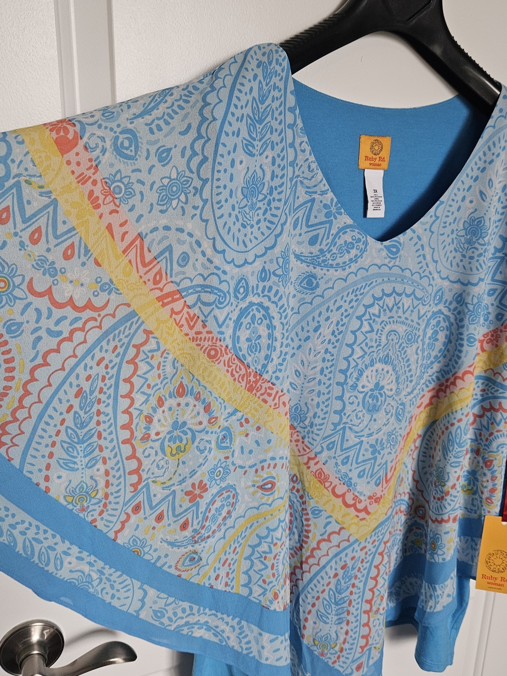 NWT Ruby Rd. Women's Plus Size 3X Paisley V-Neck Tunic